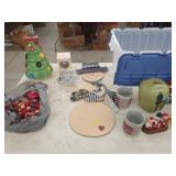 Seasonal Decor, Tea Pots, Storage Tote, Etc.
