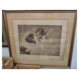 4 Early Framed Lithographs and Prints of Cupid