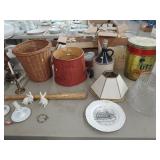 Waste Can, Assorted Lights, Sewing Supplies