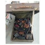 Vintage Trunk Filled With Various Binocular Cases