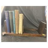 Oak Arts & Craft Book Holder w/ Books
