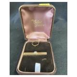 14K Tie Pin With Small Diamond and Small Ring