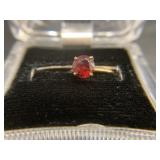 14K Ring w/ Red Stone