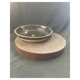 Wooden Cutting Board & Glazed Stoneware Pie Plate