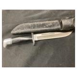 Buck Knife With 7" Blade and Leather Sheath