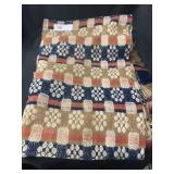 4 Color Partial Coverlet With Fringed Edge