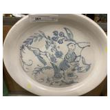 Large Pottery Charger With Bird Decoration