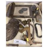 Brass Tokens, Various Metalwares, Etc.