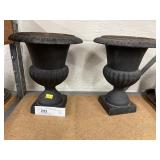 (2) Cast Iron Small Urns
