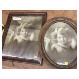 (2) Framed Child Cherub Prints