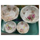 (2) Sets of Hand Painted Berry Bowls