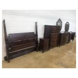 7 Pc. Mahogany Serpentine Bedroom Suite