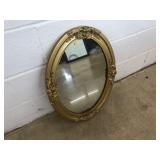 Gilt Framed Oval Mirror