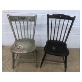 (2) Plank Seat Side Chairs
