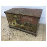 Early Paint Decorated Dovetailed Blanket Chest