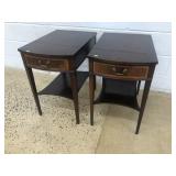(2) Mahogany 1-Drawer End Tables