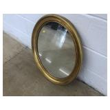Oval Modern Gilt Framed Mirror