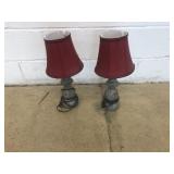 (2) Modern Wooden Table Lamps