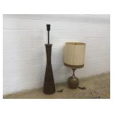 (2) Contemporary Cork Body Lamps