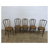 (5) Bent Wood Vinyl Upholstered Chairs