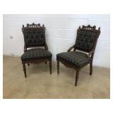 (2) Eastlake Victorian Upholstered Chairs