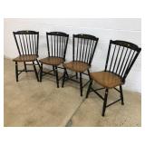 (4) Hitchcock Painted Decorated Side Chairs