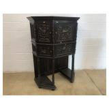 German Carved Wood Radio Cabinet