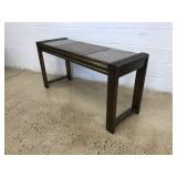 Walnut Veneered Glass Top Sofa Table