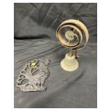 Early Doorbell & Cast Metal Rooster Wall Plaque