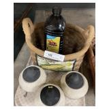 3 Tiki Lights & Sweet Corn Basket