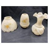 3 Pcs of Hand Painted Fenton Art Glass