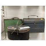 3 Vintage Tin Lunch Boxes