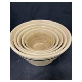 Set of 5 Stoneware Banded Nesting Bowls