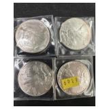 4 American Eagle Silver Dollars