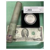 1995 $2 Bill & 1994 Silver Dollar