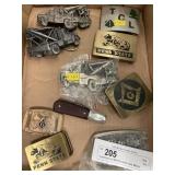 Collections of Belt Buckles and Marlo Pocket Knife