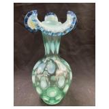 Fenton Coin Spot Pattern Opalescent Vase