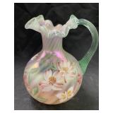 Fenton Hand Painted Art Glass Pitcher