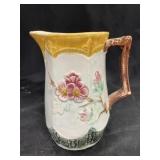 Early Porcelain Majolica Style Paneled Pitcher