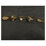 (5) 14K and 10K Gold Filled and Plated Rings