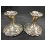 2 Sterling Weighted Candle Stick Holders