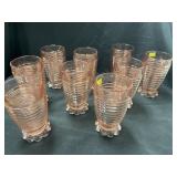 9 Pink Depression Water Tumblers