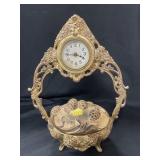 Early 20th Century Cast Metal Bureau Clock