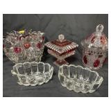 5 Pieces of Decorative Pattern Glass