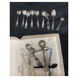 9 Various Sterling Silver Miniature Spoons