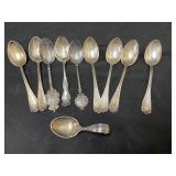 10 Various Sterling Silver Spoons