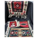 4 Miniature Native American Woven Rugs