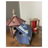 2 Bird Houses and Hummingbird Feeder