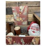 Vintage Christmas Lights, Storage Crock, Wall Box