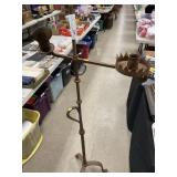 Primitive Wrought Iron Adjustable Candle Stand